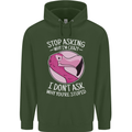 Crazy Stupid Funny Sarcastic Slogan Sarcasm Mens 80% Cotton Hoodie Forest Green