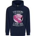 Crazy Stupid Funny Sarcastic Slogan Sarcasm Mens 80% Cotton Hoodie Navy Blue