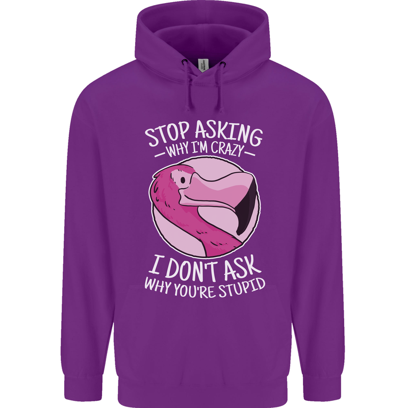 Crazy Stupid Funny Sarcastic Slogan Sarcasm Mens 80% Cotton Hoodie Purple