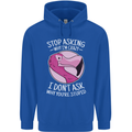 Crazy Stupid Funny Sarcastic Slogan Sarcasm Mens 80% Cotton Hoodie Royal Blue