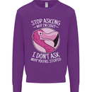 Crazy Stupid Funny Sarcastic Slogan Sarcasm Mens Sweatshirt Jumper Purple