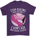 Crazy Stupid Funny Sarcastic Slogan Sarcasm Mens T-Shirt Cotton Gildan Purple