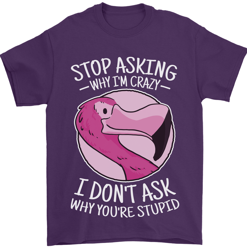 Crazy Stupid Funny Sarcastic Slogan Sarcasm Mens T-Shirt Cotton Gildan Purple