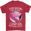 Crazy Stupid Funny Sarcastic Slogan Sarcasm Mens T-Shirt Cotton Gildan Red