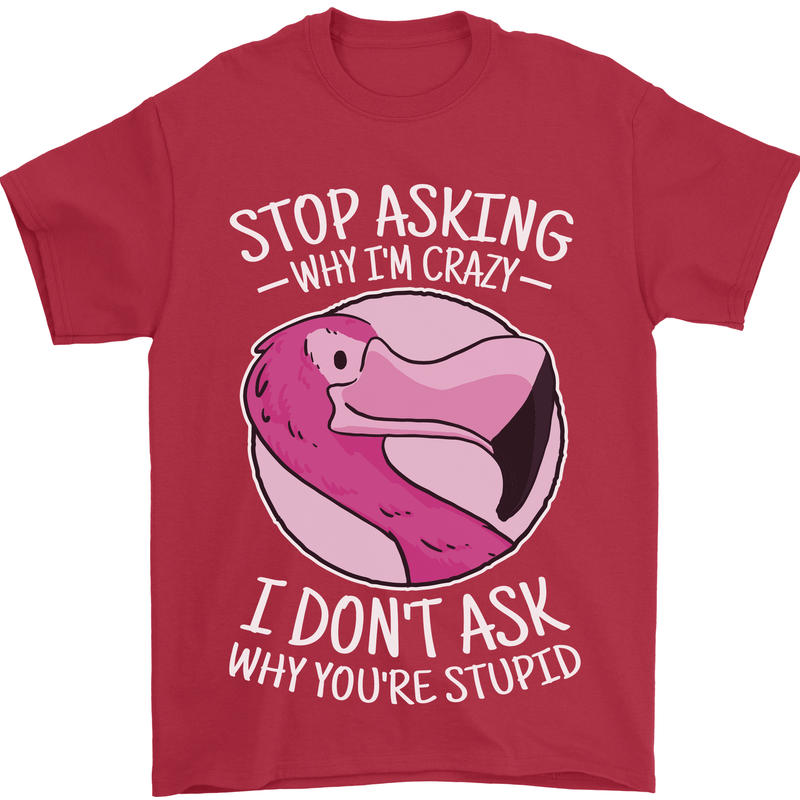 Crazy Stupid Funny Sarcastic Slogan Sarcasm Mens T-Shirt Cotton Gildan Red