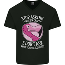 Crazy Stupid Funny Sarcastic Slogan Sarcasm Mens V-Neck Cotton T-Shirt Black