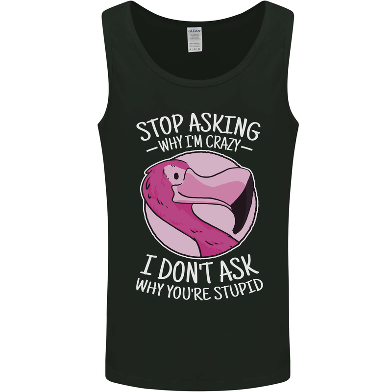 Crazy Stupid Funny Sarcastic Slogan Sarcasm Mens Vest Tank Top Black