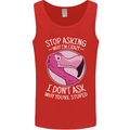 Crazy Stupid Funny Sarcastic Slogan Sarcasm Mens Vest Tank Top Red