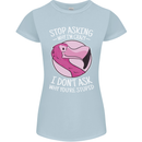 Crazy Stupid Funny Sarcastic Slogan Sarcasm Womens Petite Cut T-Shirt Light Blue