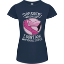 Crazy Stupid Funny Sarcastic Slogan Sarcasm Womens Petite Cut T-Shirt Navy Blue