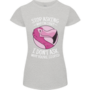 Crazy Stupid Funny Sarcastic Slogan Sarcasm Womens Petite Cut T-Shirt Sports Grey