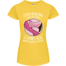 Crazy Stupid Funny Sarcastic Slogan Sarcasm Womens Petite Cut T-Shirt Yellow