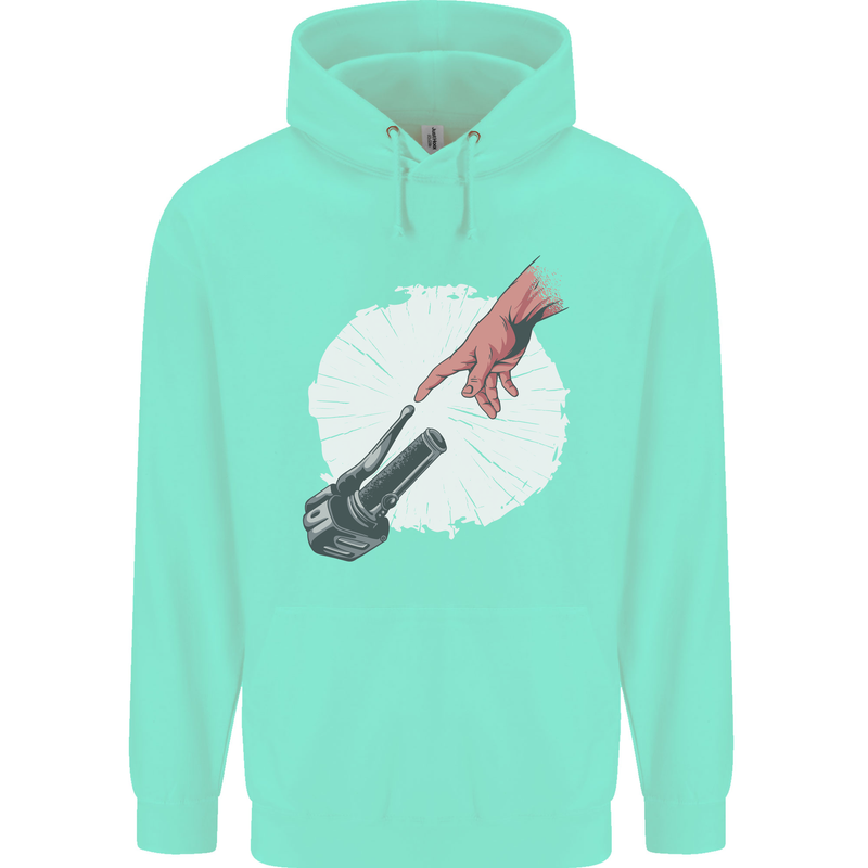 Creation Biker Motorbike Motorcycle Funny Childrens Kids Hoodie Peppermint