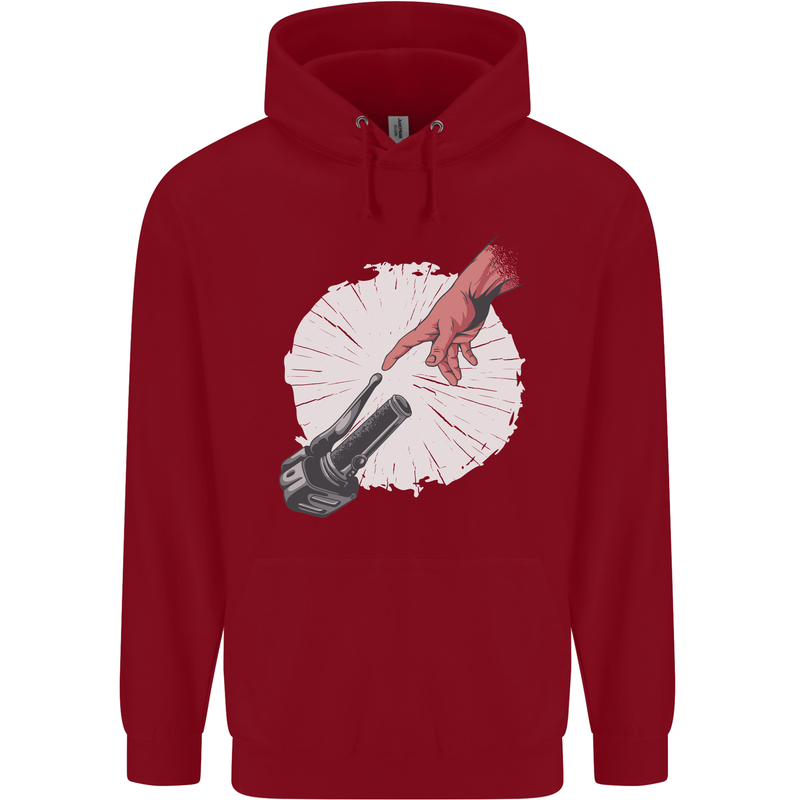 Creation Biker Motorbike Motorcycle Funny Childrens Kids Hoodie Red