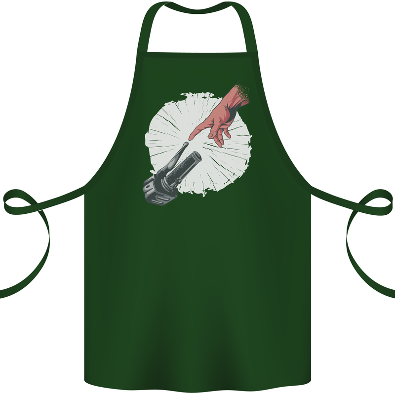 Creation Biker Motorbike Motorcycle Funny Cotton Apron 100% Organic Forest Green