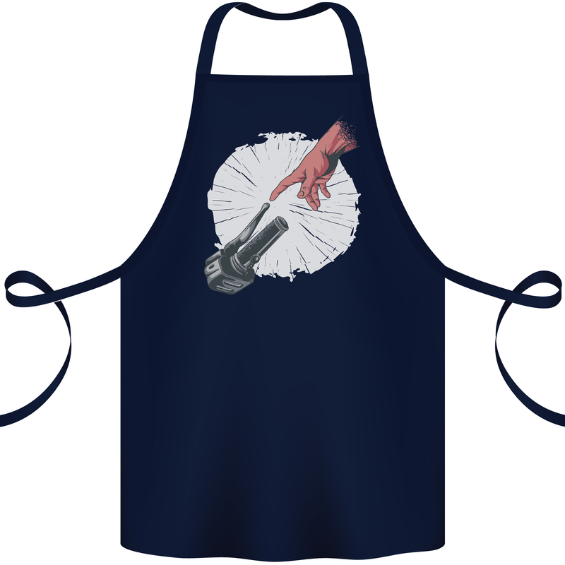 Creation Biker Motorbike Motorcycle Funny Cotton Apron 100% Organic Navy Blue