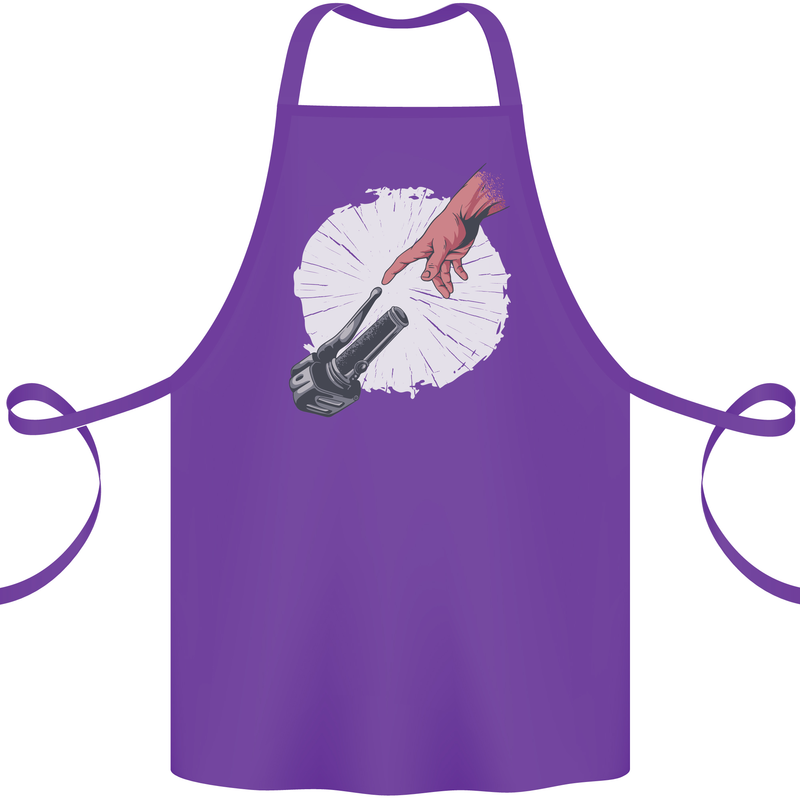 Creation Biker Motorbike Motorcycle Funny Cotton Apron 100% Organic Purple