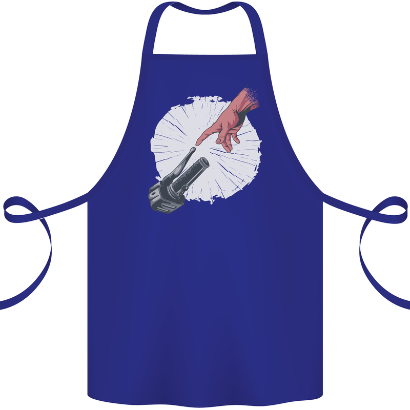 Creation Biker Motorbike Motorcycle Funny Cotton Apron 100% Organic Royal Blue