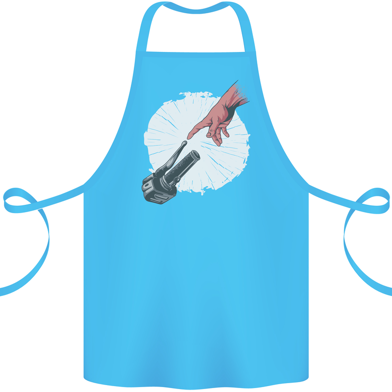 Creation Biker Motorbike Motorcycle Funny Cotton Apron 100% Organic Turquoise