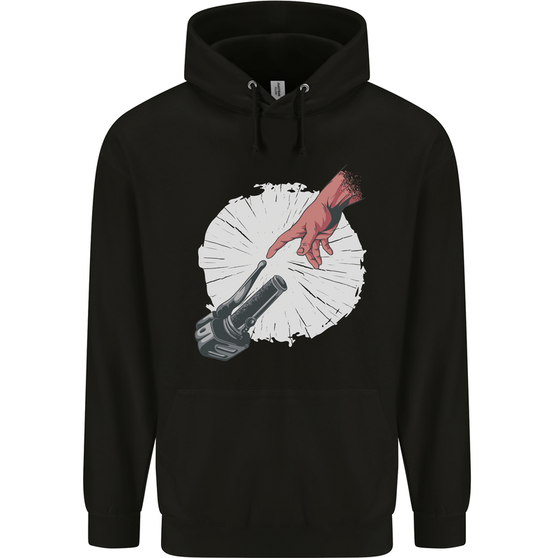 Creation Biker Motorbike Motorcycle Funny Mens 80% Cotton Hoodie Black