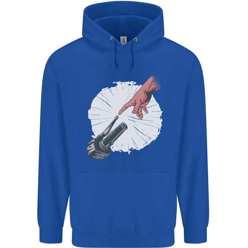 Creation Biker Motorbike Motorcycle Funny Mens 80% Cotton Hoodie Royal Blue