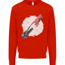 Creation Biker Motorbike Motorcycle Funny Mens Sweatshirt Jumper Bright Red