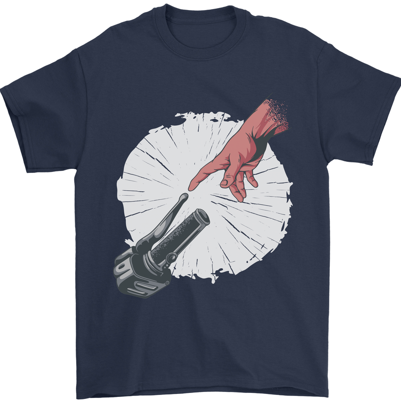 Creation Biker Motorbike Motorcycle Funny Mens T-Shirt 100% Cotton Navy Blue