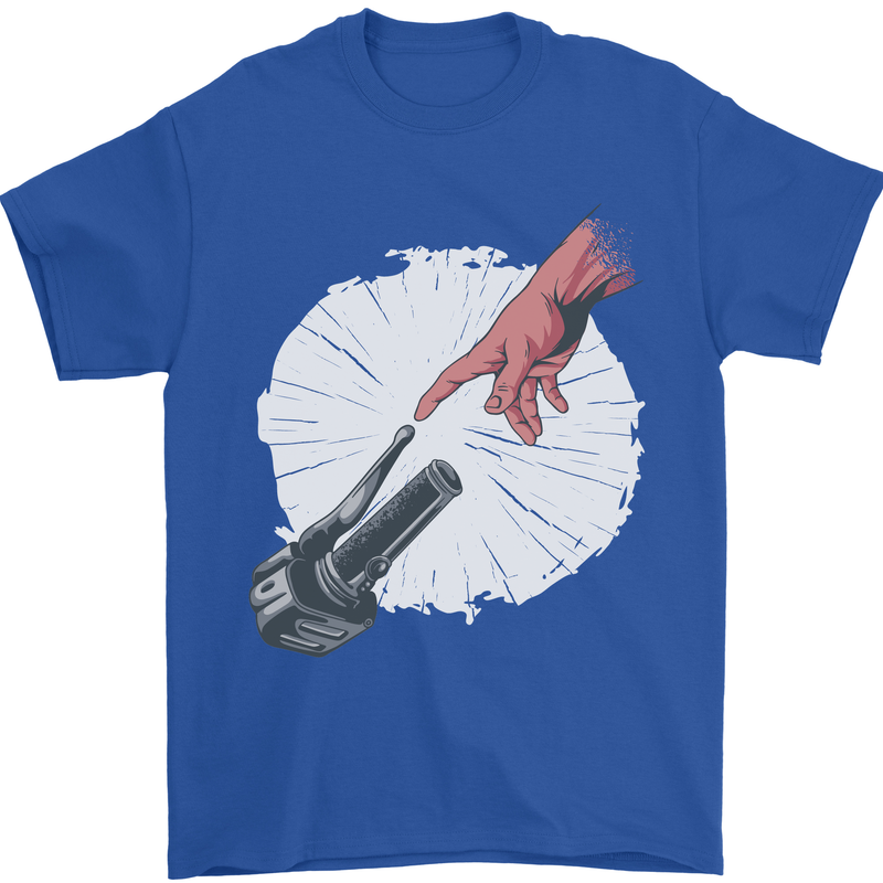 Creation Biker Motorbike Motorcycle Funny Mens T-Shirt 100% Cotton Royal Blue