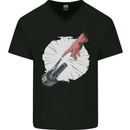 Creation Biker Motorbike Motorcycle Funny Mens V-Neck Cotton T-Shirt Black