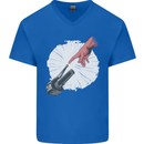 Creation Biker Motorbike Motorcycle Funny Mens V-Neck Cotton T-Shirt Royal Blue