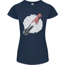 Creation Biker Motorbike Motorcycle Funny Womens Petite Cut T-Shirt Navy Blue