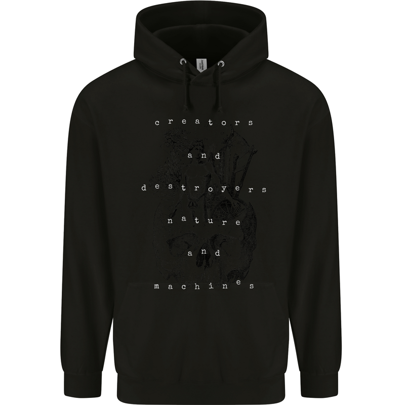 Creators Destroyers Obscure Makabra, Skull Mens 80% Cotton Hoodie Black