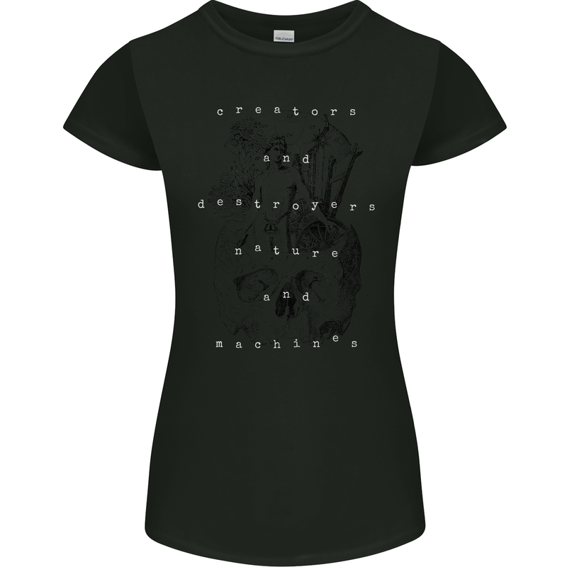 Creators Destroyers Obscure Makabra, Skull Womens Petite Cut T-Shirt Black