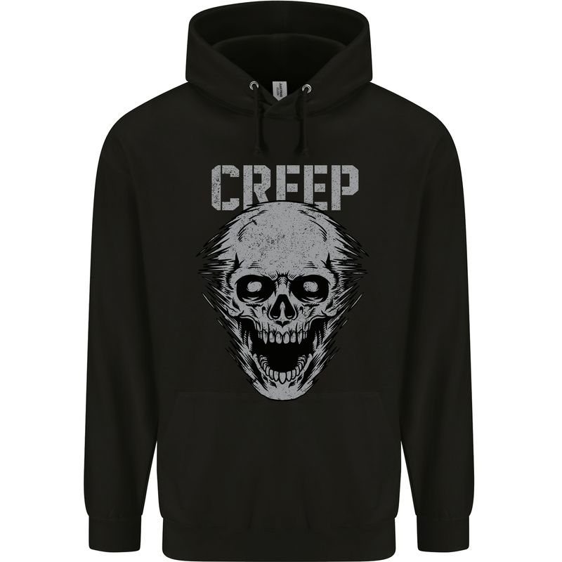 Creep Human Skull Gothic Rock Music Metal Childrens Kids Hoodie Black