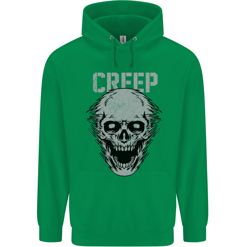 Creep Human Skull Gothic Rock Music Metal Childrens Kids Hoodie Irish Green