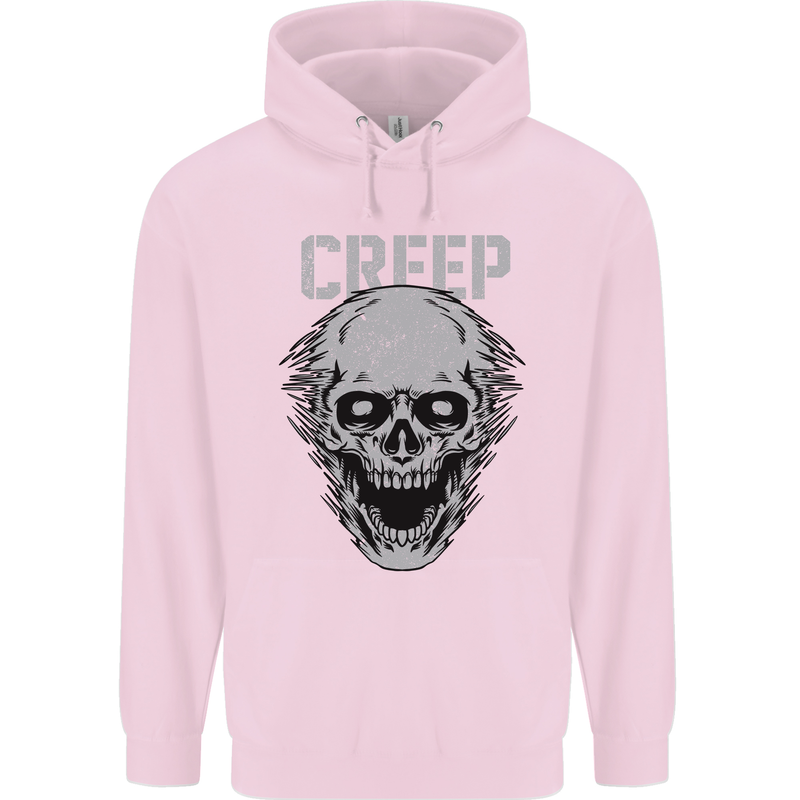 Creep Human Skull Gothic Rock Music Metal Childrens Kids Hoodie Light Pink