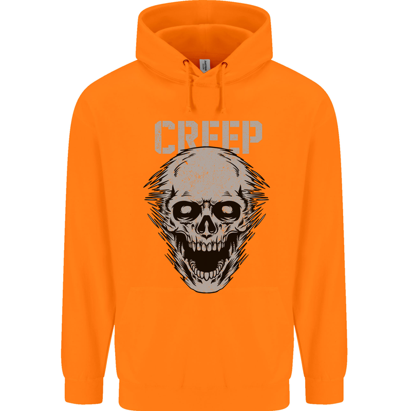 Creep Human Skull Gothic Rock Music Metal Childrens Kids Hoodie Orange