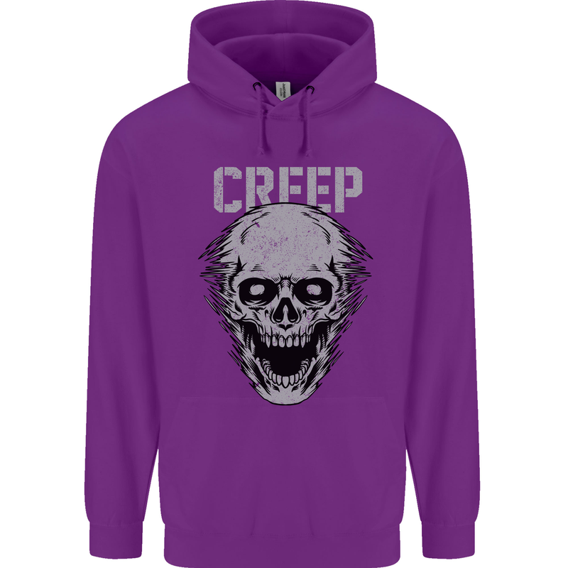 Creep Human Skull Gothic Rock Music Metal Childrens Kids Hoodie Purple