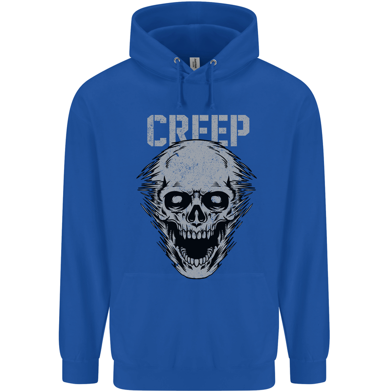 Creep Human Skull Gothic Rock Music Metal Childrens Kids Hoodie Royal Blue