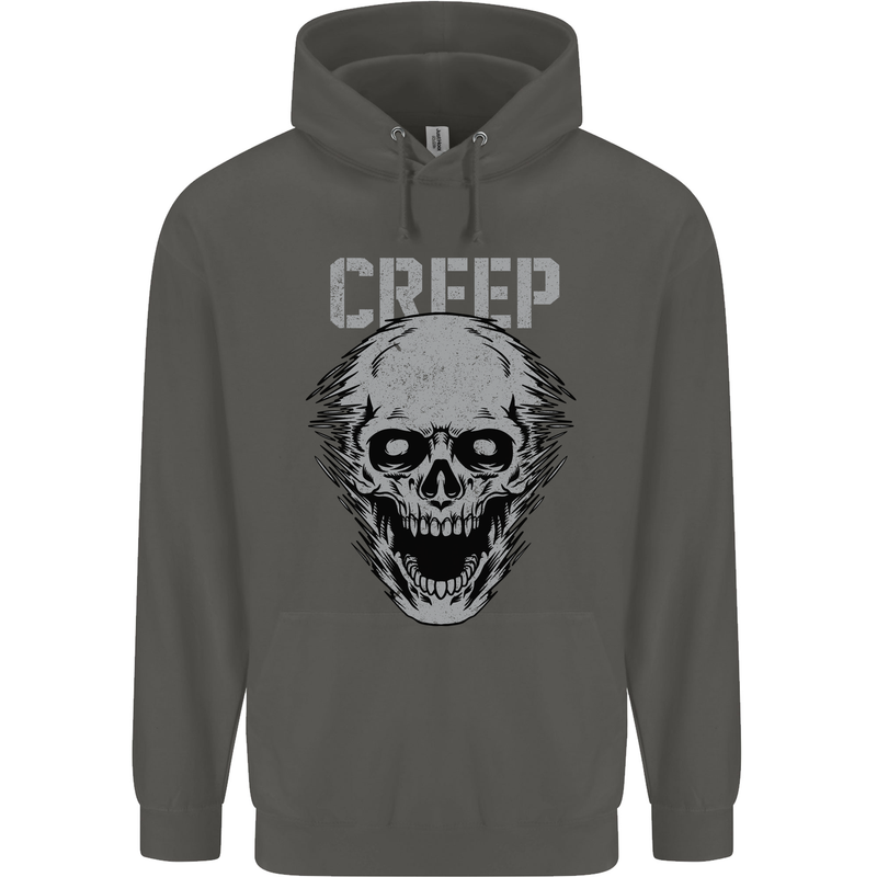 Creep Human Skull Gothic Rock Music Metal Childrens Kids Hoodie Storm Grey