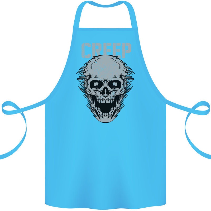 Creep Human Skull Gothic Rock Music Metal Cotton Apron 100% Organic Turquoise