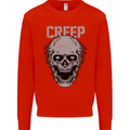 Creep Human Skull Gothic Rock Music Metal Kids Sweatshirt Jumper Bright Red
