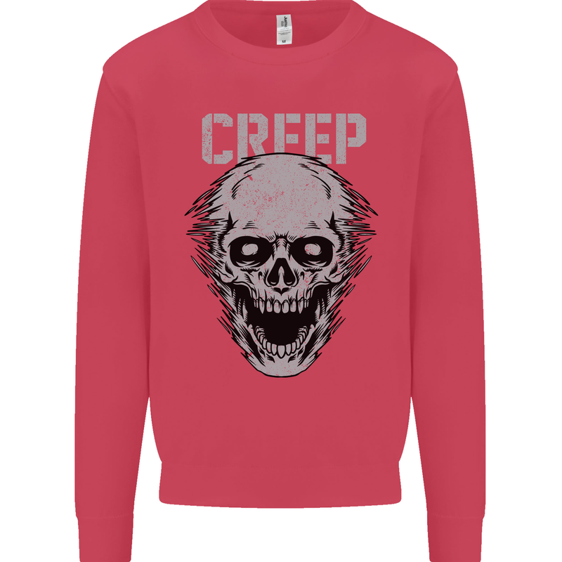 Creep Human Skull Gothic Rock Music Metal Kids Sweatshirt Jumper Heliconia