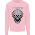 Creep Human Skull Gothic Rock Music Metal Kids Sweatshirt Jumper Light Pink