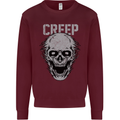Creep Human Skull Gothic Rock Music Metal Kids Sweatshirt Jumper Maroon