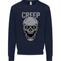 Creep Human Skull Gothic Rock Music Metal Kids Sweatshirt Jumper Navy Blue