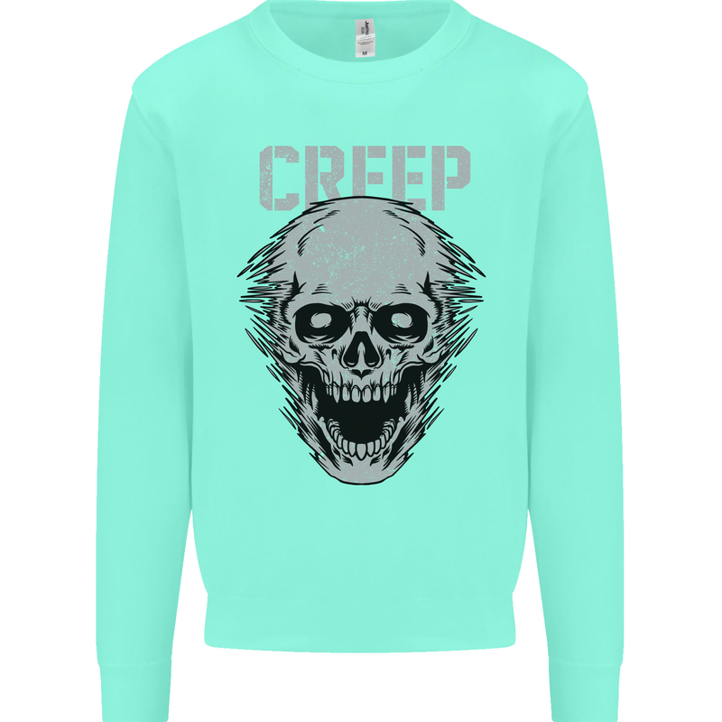 Creep Human Skull Gothic Rock Music Metal Kids Sweatshirt Jumper Peppermint