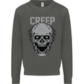Creep Human Skull Gothic Rock Music Metal Kids Sweatshirt Jumper Storm Grey