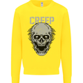 Creep Human Skull Gothic Rock Music Metal Kids Sweatshirt Jumper Yellow