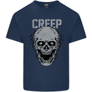 Creep Human Skull Gothic Rock Music Metal Kids T-Shirt Childrens Navy Blue